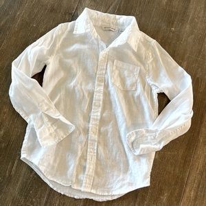 JANIE AND JACK LONG SLEEVE LINEN SHIRT (white - 6)